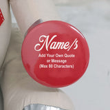 Signature Bear Silver Ears Red Bow 21st Birthday Personalised Badge