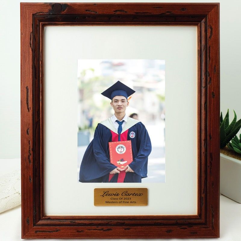 Personalised Mahogany Timber Graduation Photo Frame