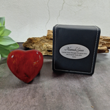 Memorial Heart Red Wood Urn 70mm Giftboxed Wood Urn with Personalised Plaque