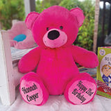 Hot Pink Bear 40cm – 21st Birthday Message on Feet