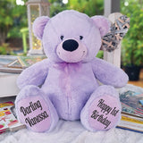 Lavender Bear 40cm 1st Birthday Personalised Feet