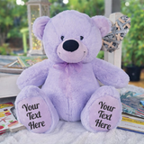 Lavender Bear 30cm Birthday Personalised Message on Feet