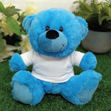 Get Well Soon Bright Blue Bear 23cm with Personalised Shirt