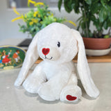 Birthday White Bunny Love Plush 22cm with Personalised Ears