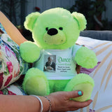 Personalised Memorial 30cm Lime Teddy Bear with Photo Shirt