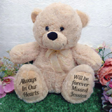 Memorial Gift Bear 30cm Beige with Message on Feet
