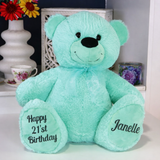 30cm Mint Bear 21st Birthday with Personalised Message on Feet