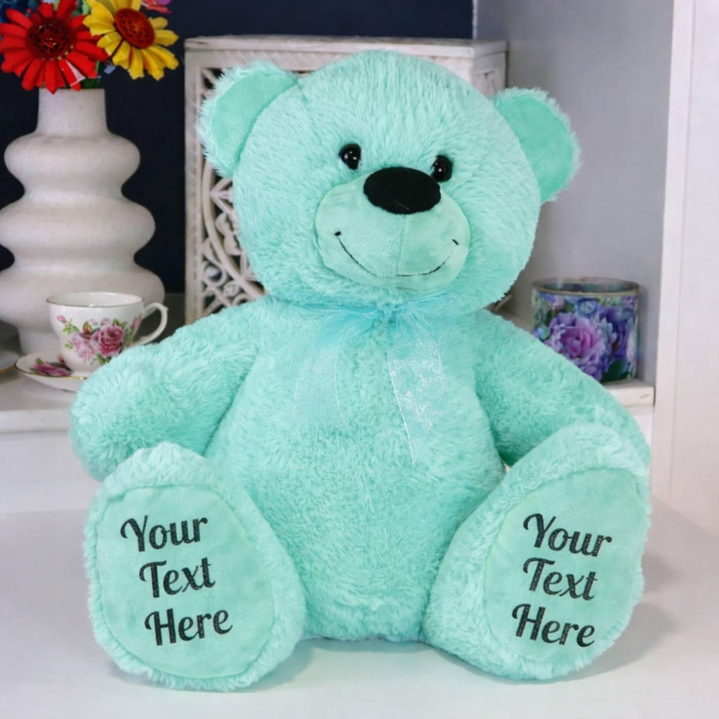 Mint Bear 40cm with Personalised Message on Feet