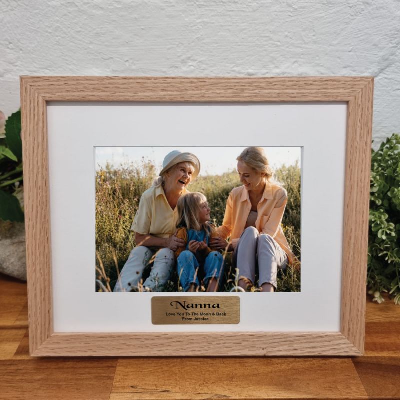Personalised Natural Timber Photo Frame for Nanna