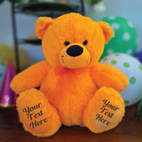 Orange Bear 30cm Custom Message on Feet