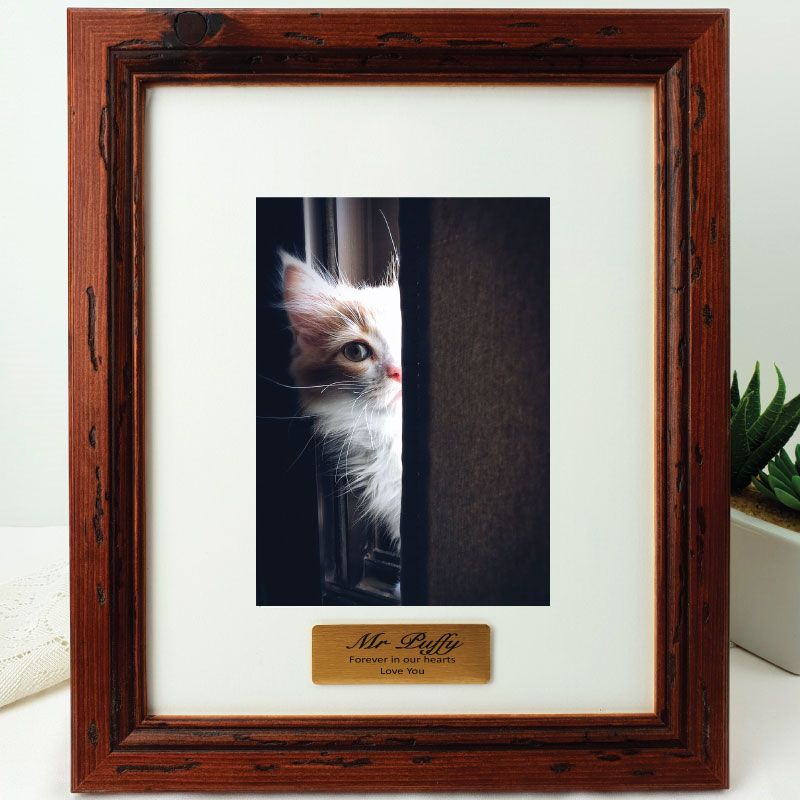 Pet Memorial Personalised Mahogany Timber Photo Frame