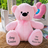 40cm Light Pink Bear Flower Girl Gift with Message on Feet