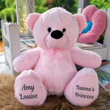 Light Pink Bear 40cm Nanna Personalised Message on Feet