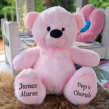 40cm Light Pink Bear for Pop with Message on Feet