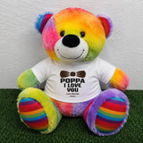 Rainbow Bear 30cm for Pop with Message on Shirt