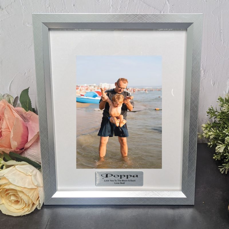 Poppa Personalised Silver Photo Frame