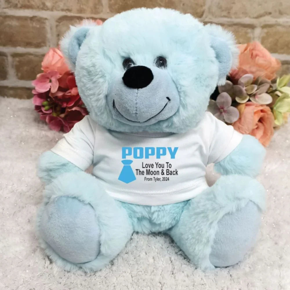 Light Blue Bear 23cm for Pop with Message on Shirt