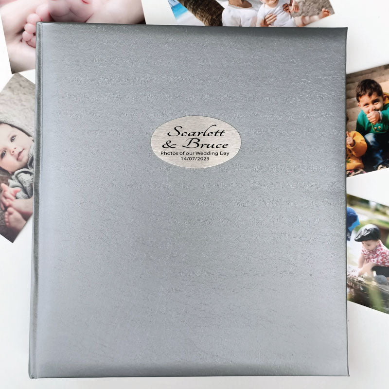 Wedding Album Silver Glamour 500 Photos with Plaque