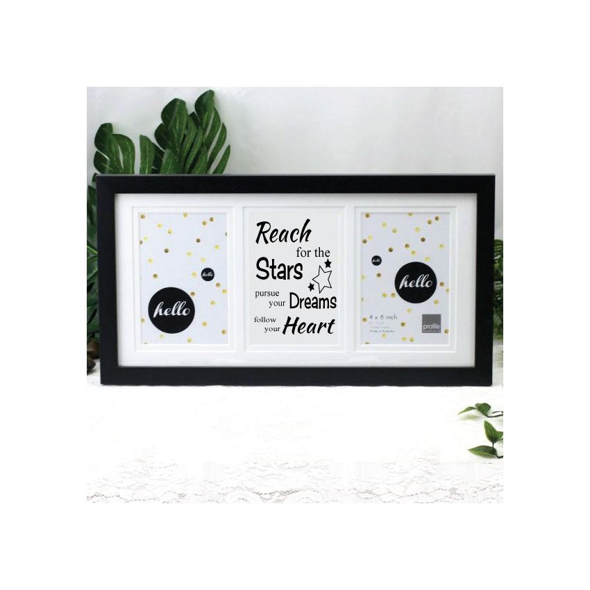 Graduation Gallery Photo Frame Typography Print 4x6 Black