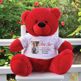 Personalised Memorial 40cm Red Teddy Bear with Photo Shirt