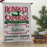 Christmas Santa Sack – Personalised Reindeer Express Design