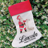 Christmas Stocking – Personalised Santa with Nice List Design