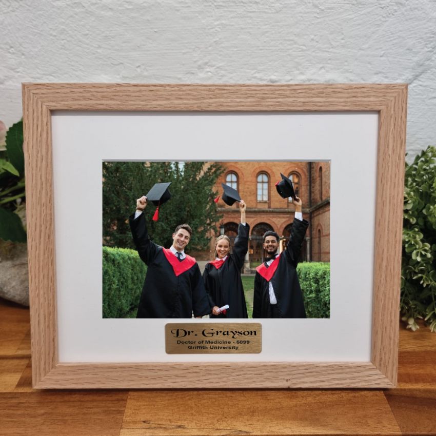 Personalised Natural Timber Graduation Photo Frame