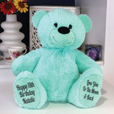 Mint Bear 30cm – 18th Birthday Message on Feet