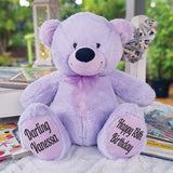 Lavender Bear 30cm – 18th Birthday Personalised Message on Feet