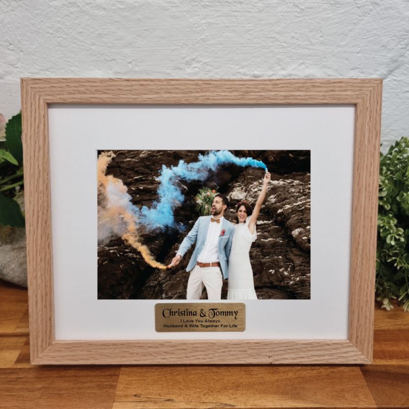 Personalised Natural Timber Wedding Photo Frame