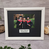Graduation Personalised White Photo Frame with Black Mat Board