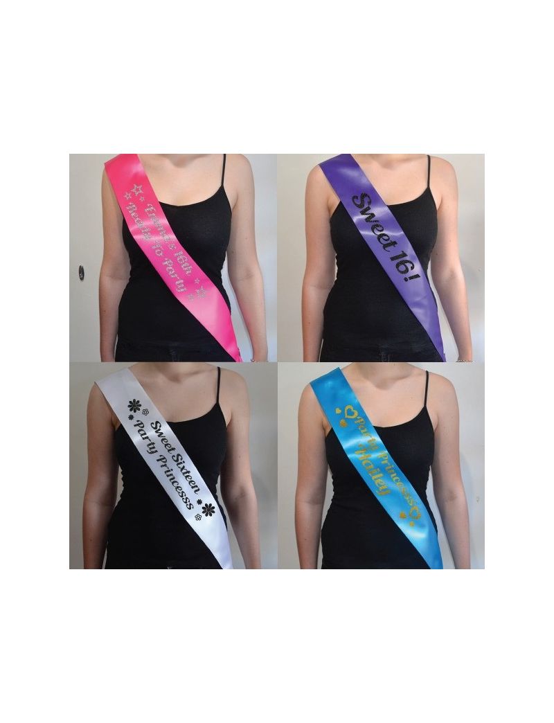 16th Birthday Personalised Custom Sash 10 Colours