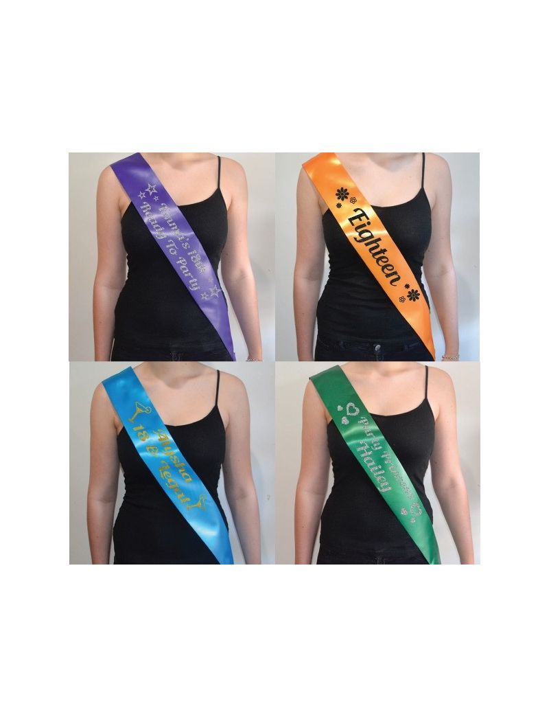 18th Birthday Personalised Custom Sash 10 Colours