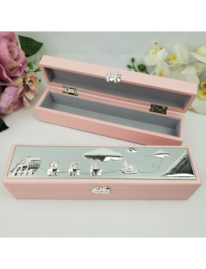 Baby Girl Christening Certificate Keepsake Box