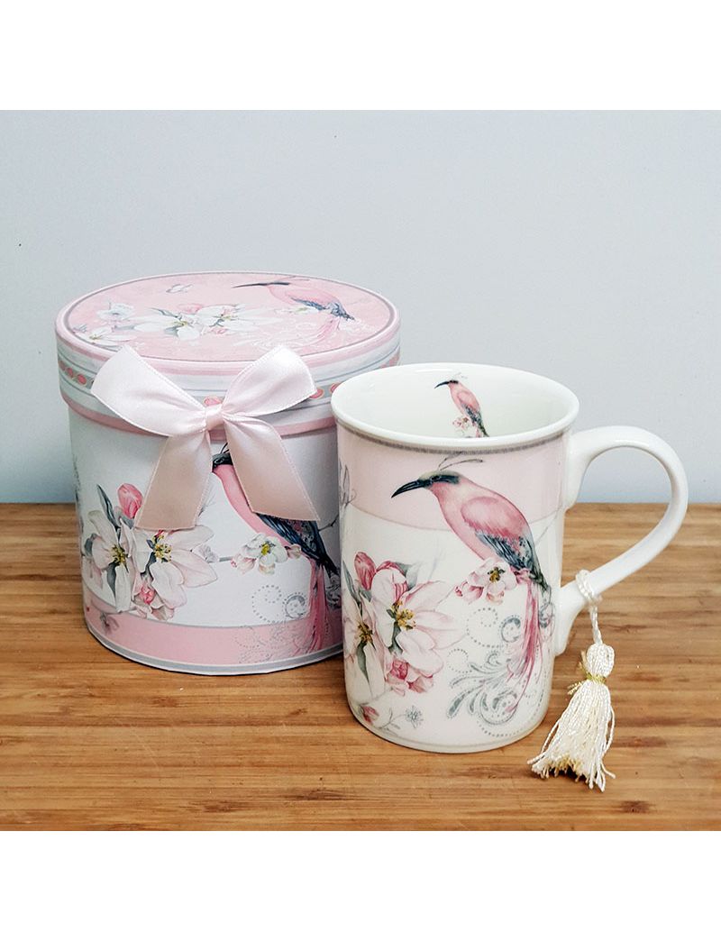 Ceramic Coffee / Tea Cup in Gift Box - Magnolia Bird