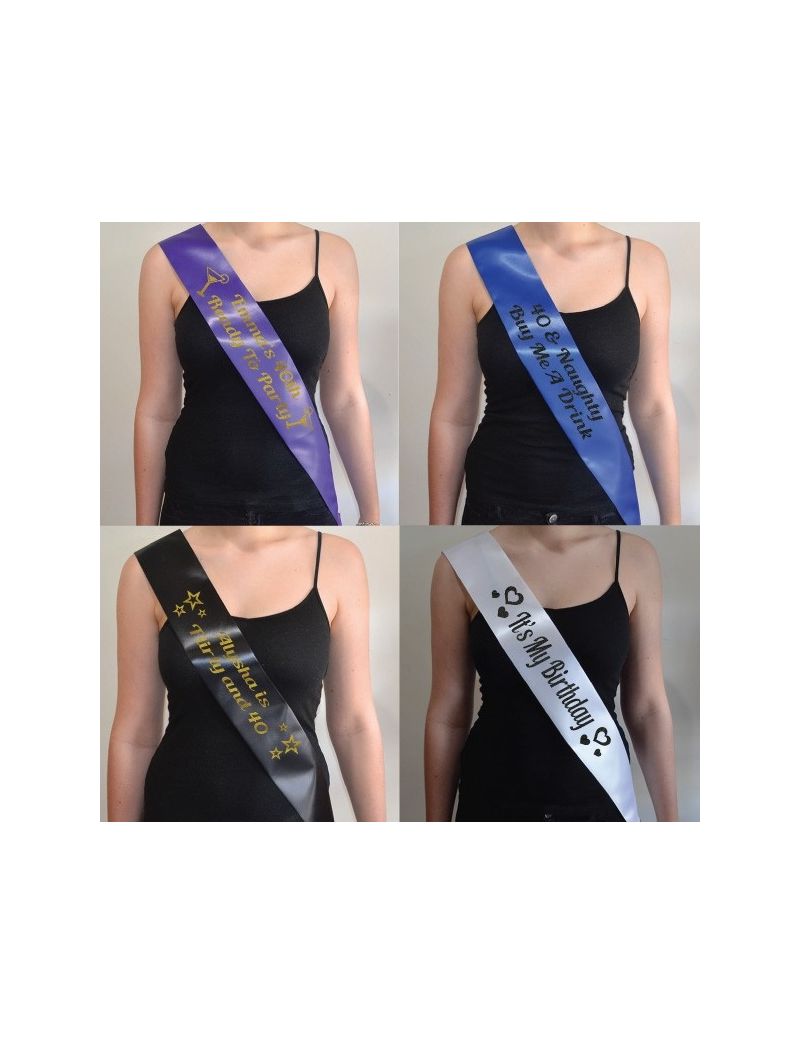 40th Birthday Personalised Custom Sash 10 Colours