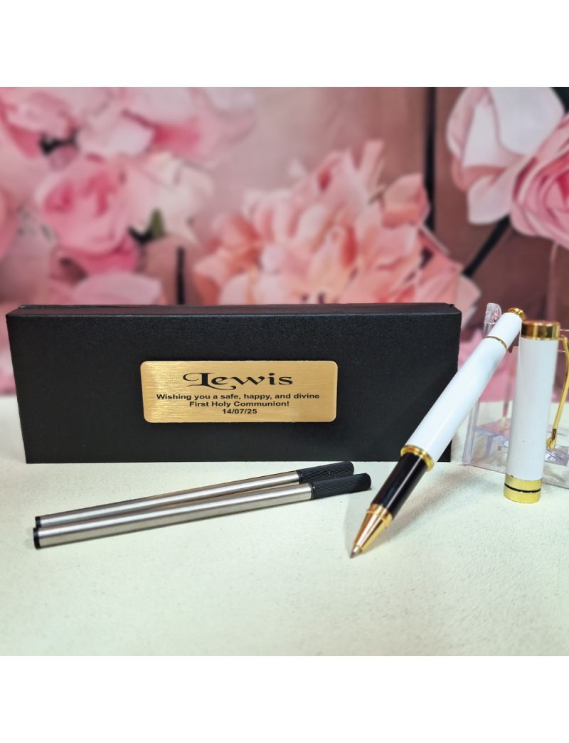 Personalised Communion White Ballpoint Pen Set