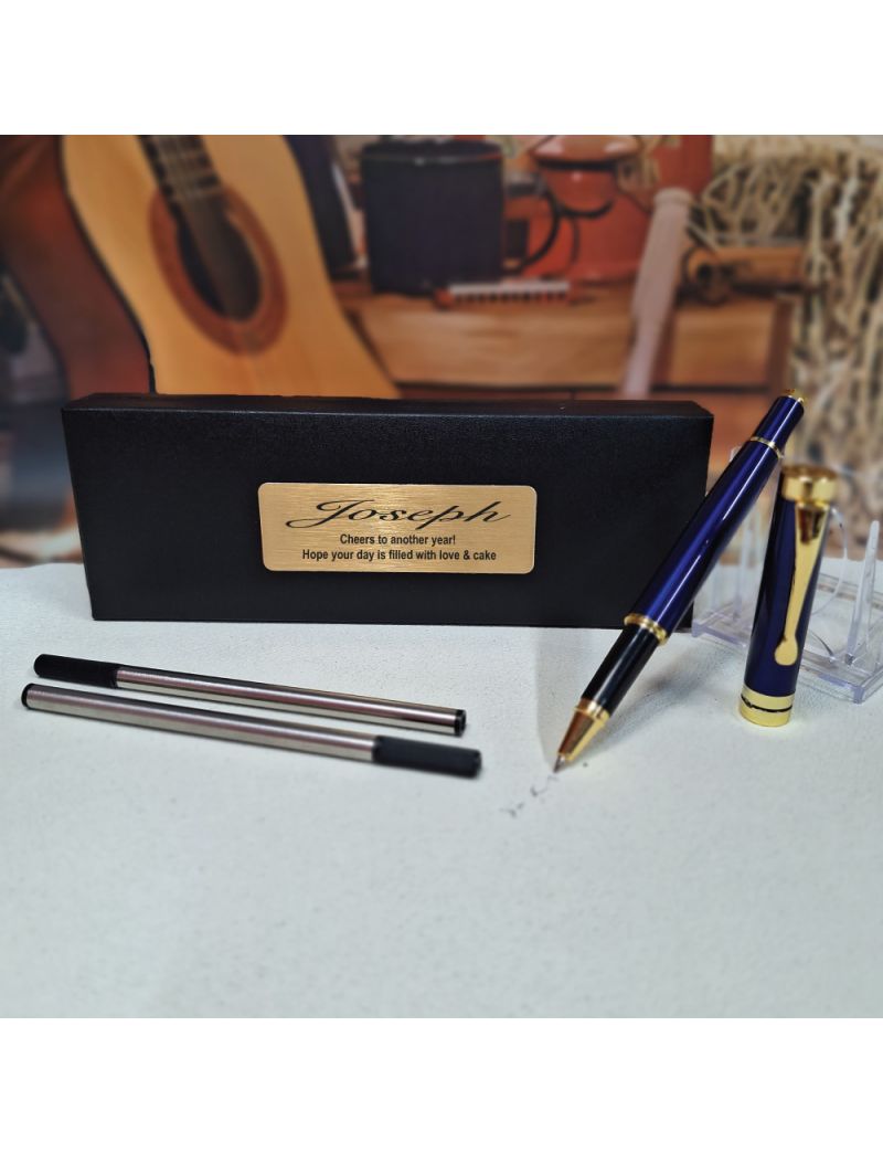 Personalised Birthday Cobalt Ballpoint Pen Set