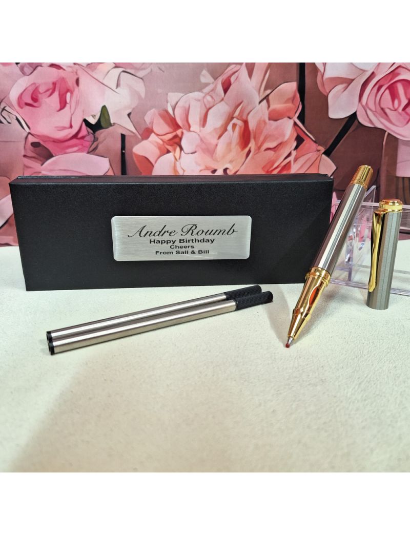 Personalised Birthday Silver Ballpoint Pen Set