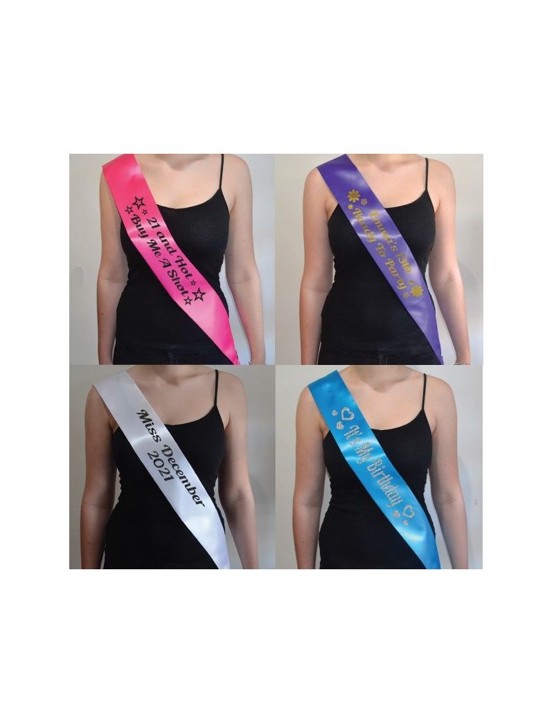 Personalised Glittered Party Sash 