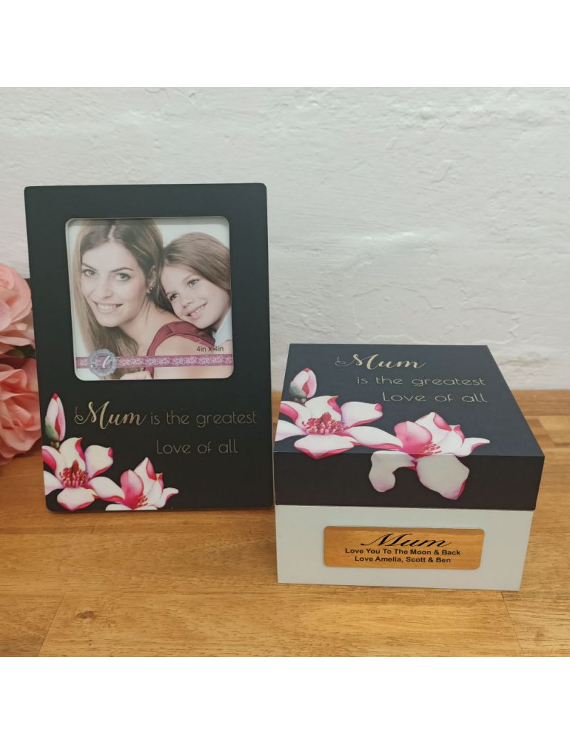 Mum Spring Frame and Personalised Trinket Box