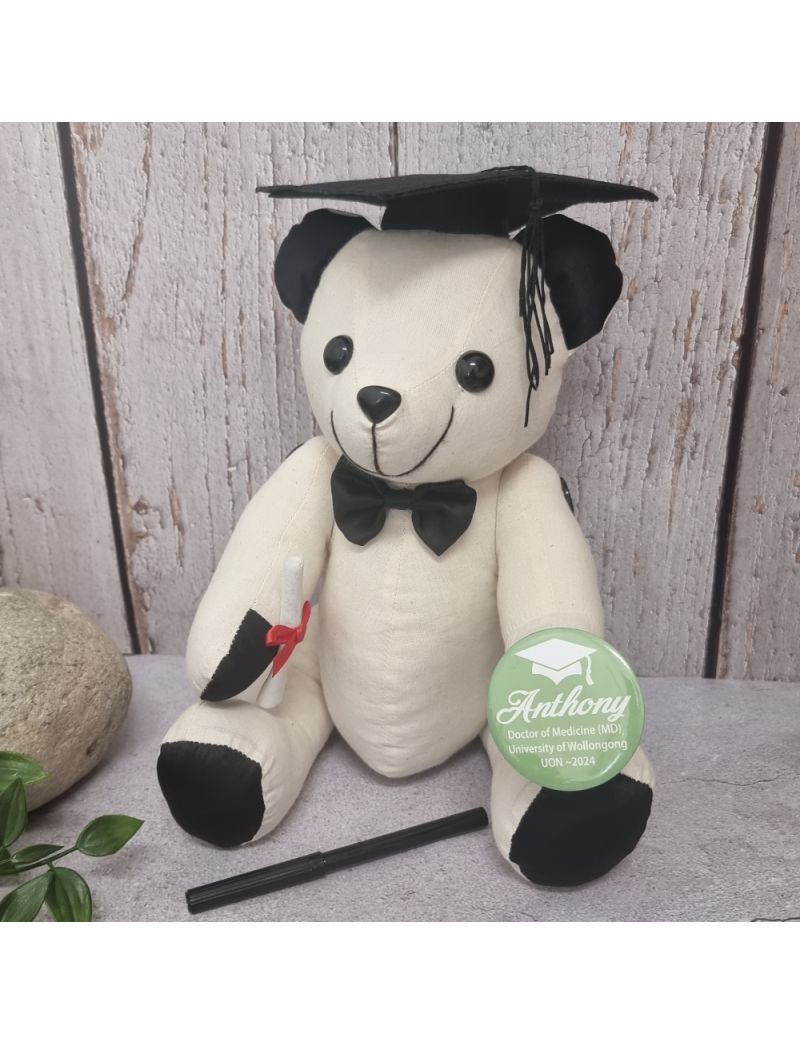 Personalised Graduation Signature Autograph Bear