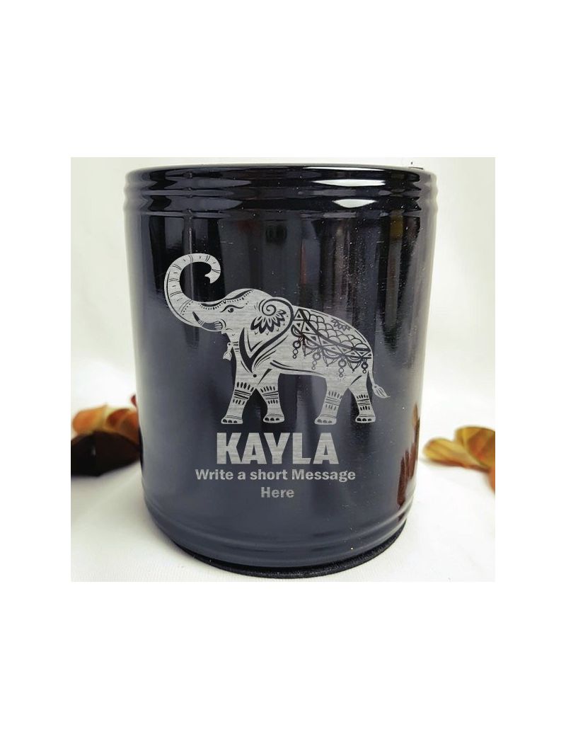 Personalised Black Can Cooler - Female Gift