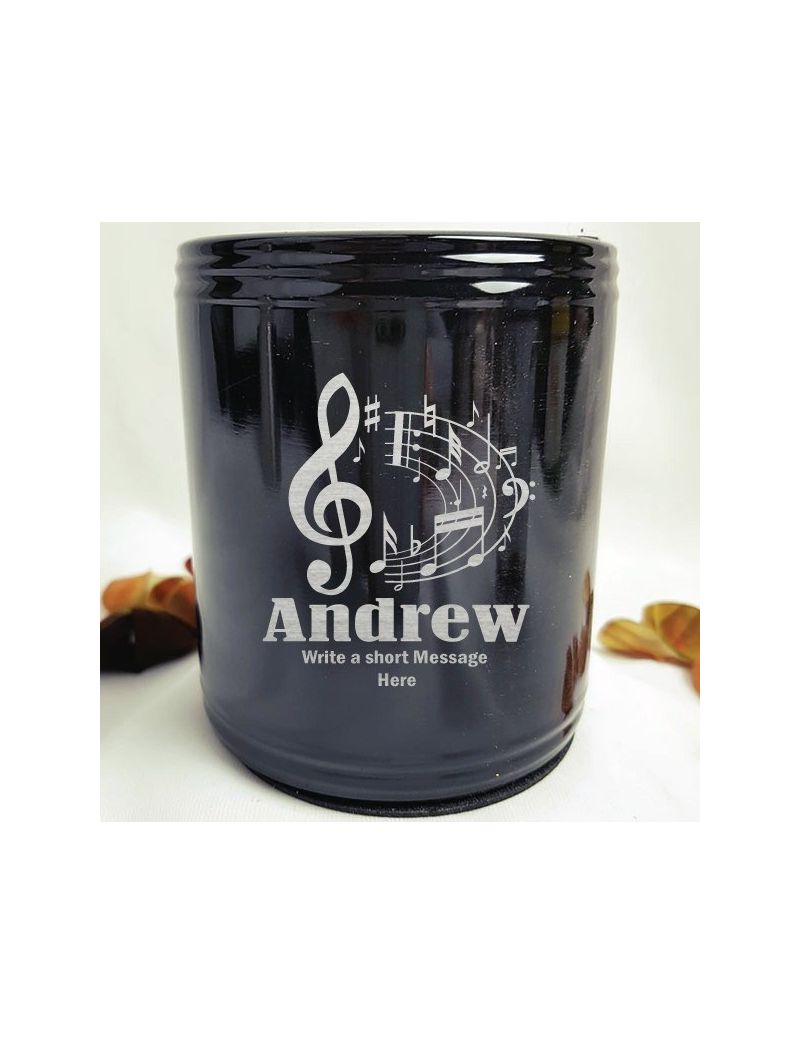 Personalised  Black Can Cooler - Male Gift