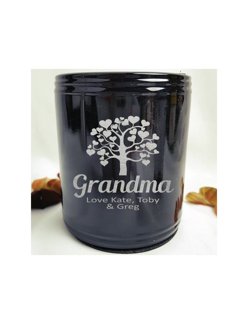 Grandma Engraved Black Can Cooler Personalised