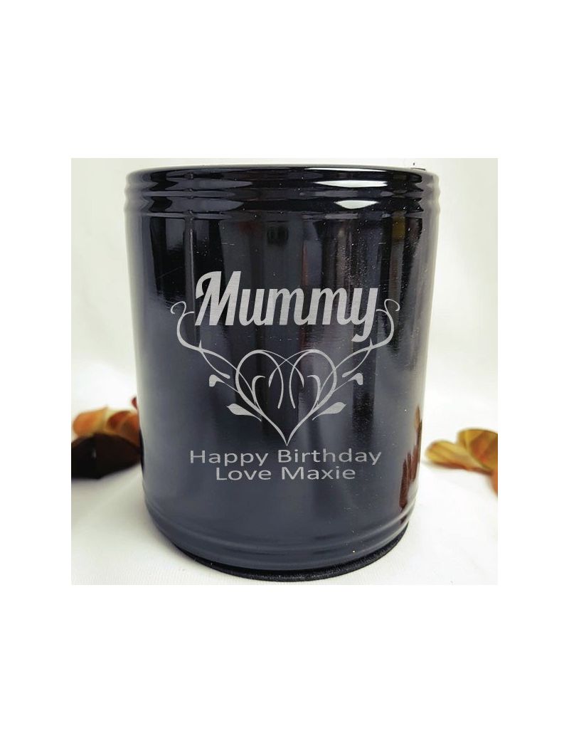 Mum Engraved Black Can Cooler Personalised