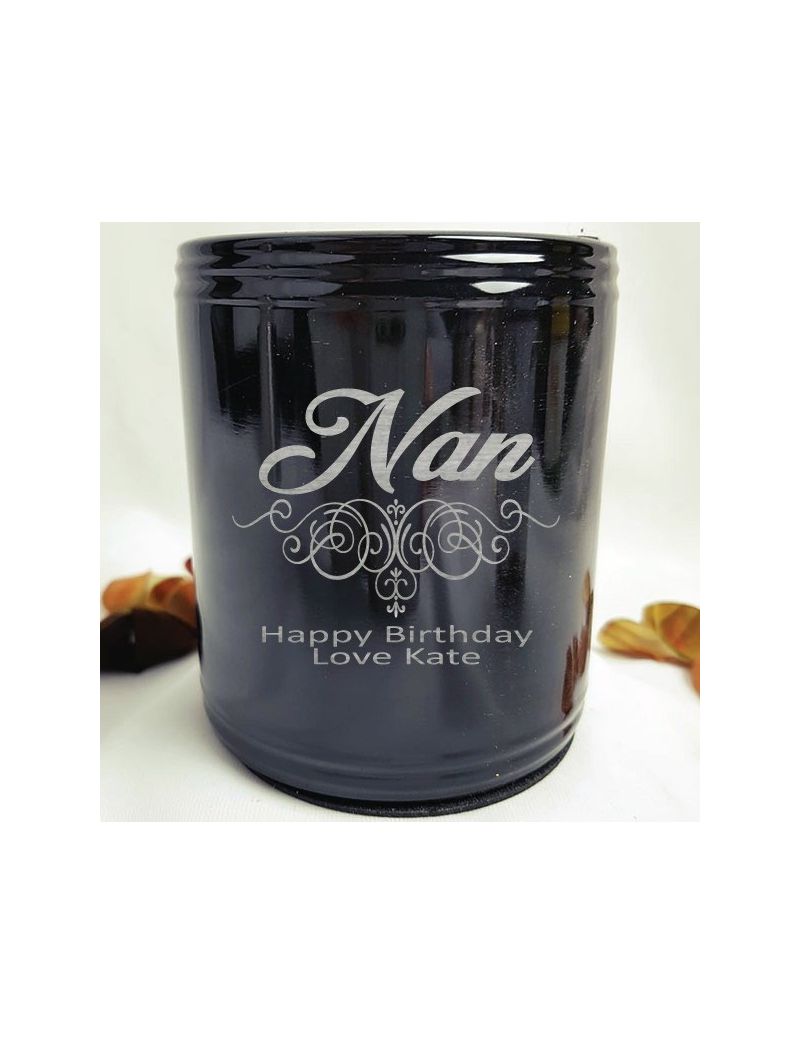 Nanna Engraved Black Can Cooler Personalised