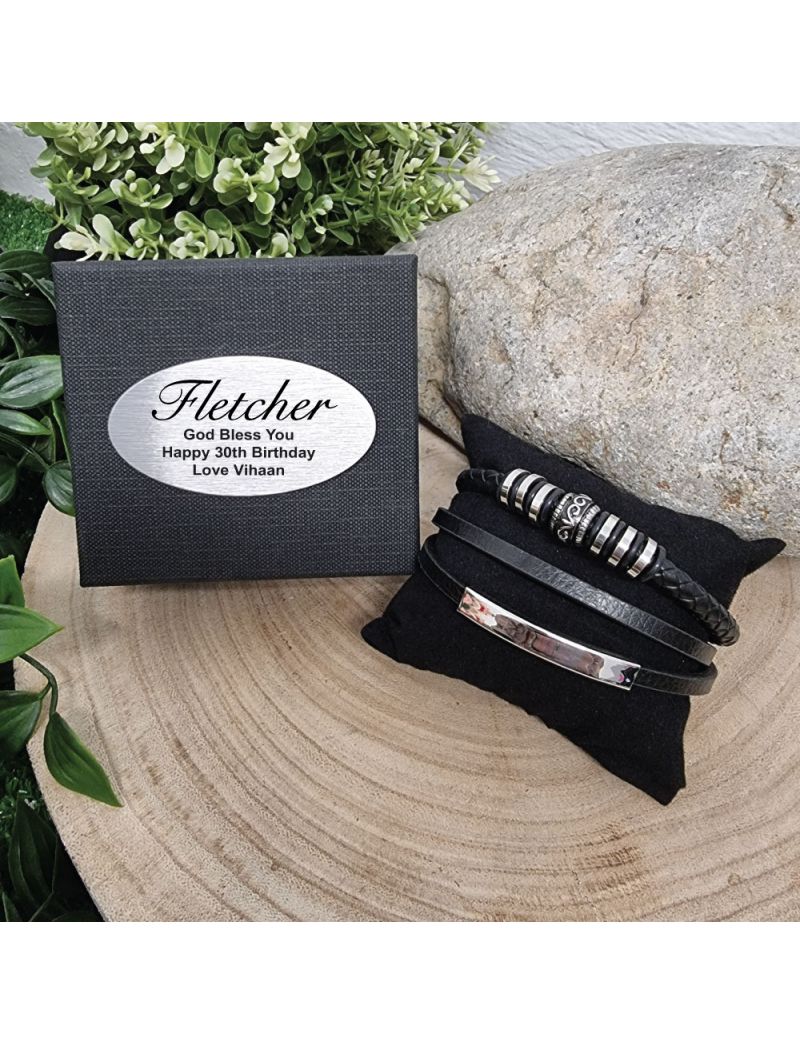 Multilayer Leather Bracelet 30th Birthday Gift Box