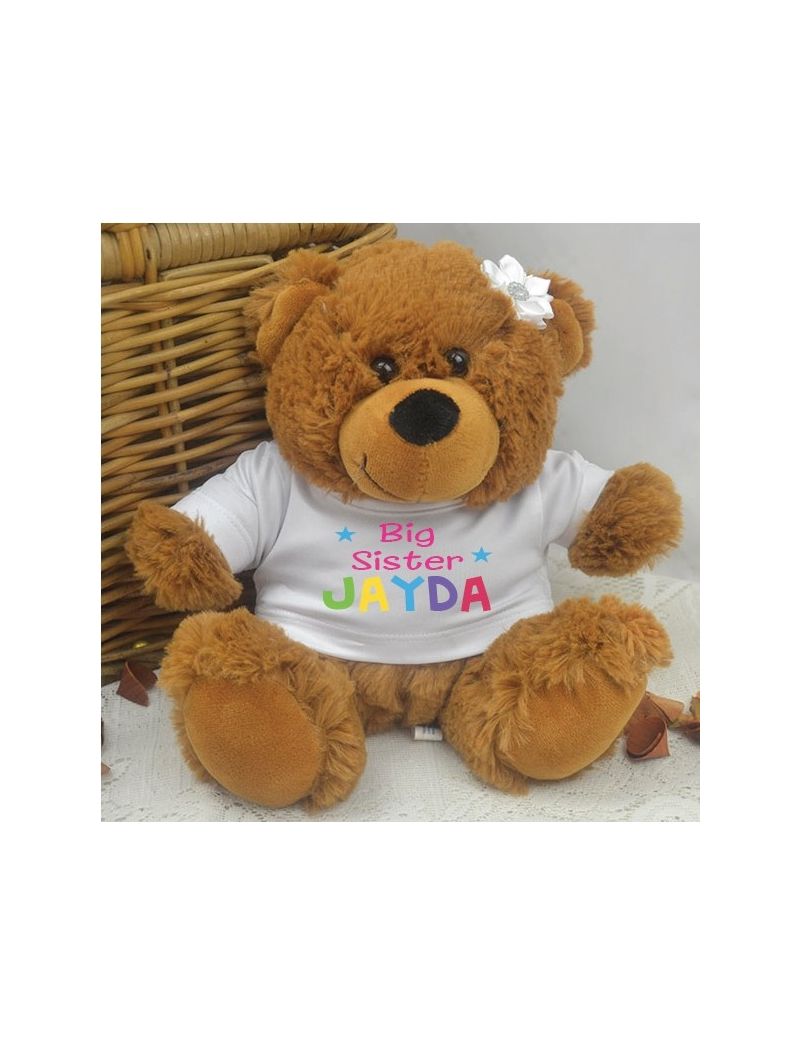 Big Sister Personalised Teddy Bear Brown Plush