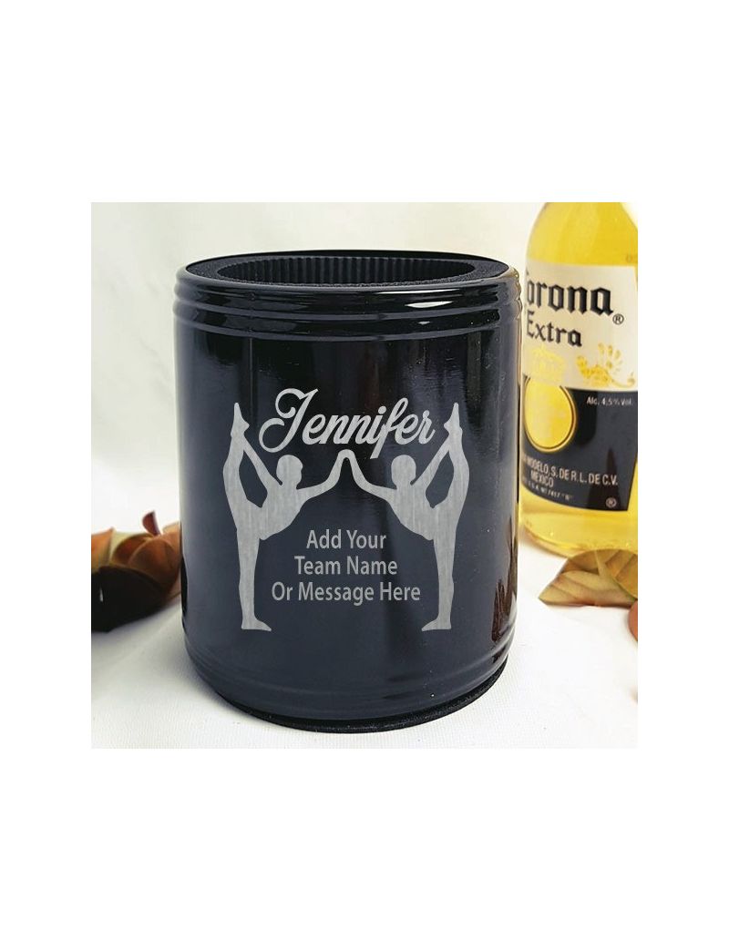 Gymnastic Coach Engraved Black Stubby Can  Cooler Personalised